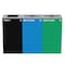 Alpine Industries 87 Gal. 3-Stream Steel Blue Recycling, Green Recycling, and Black Commercial Trash Can Station ALP4450-BLK-KIT30 - alternate 1